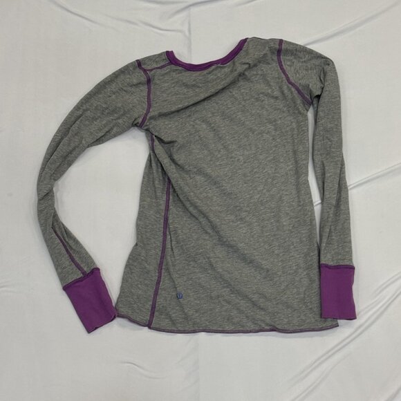 Lululemon Reversible Long Sleeve Top – Grey & Purple – Size 6 - Picture 2 of 2